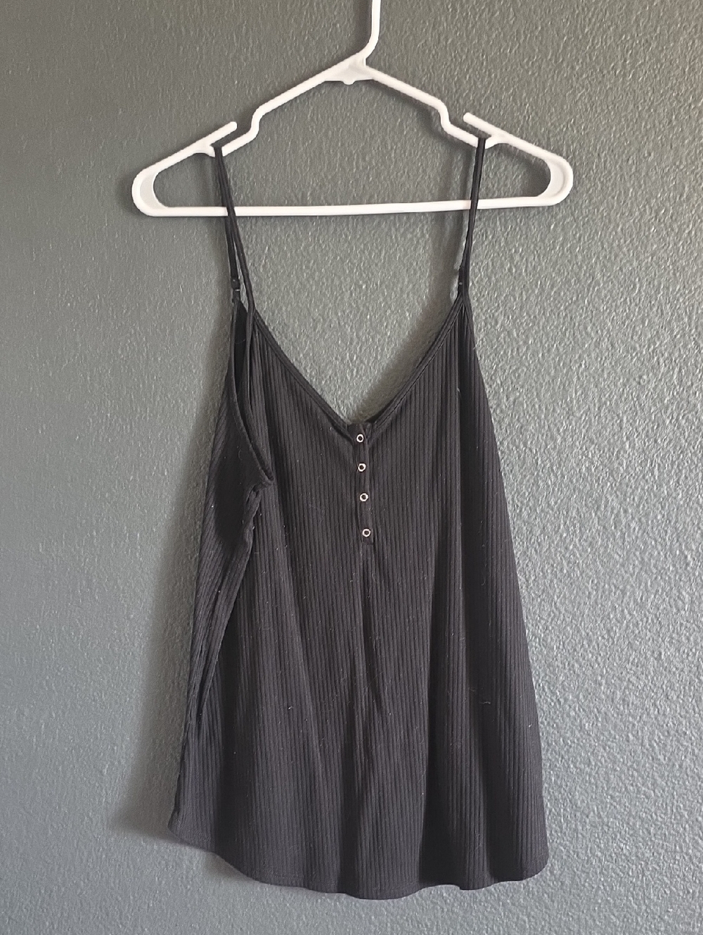 Zenana Outfitters Black Ribbed Lace-Trim Tank Top